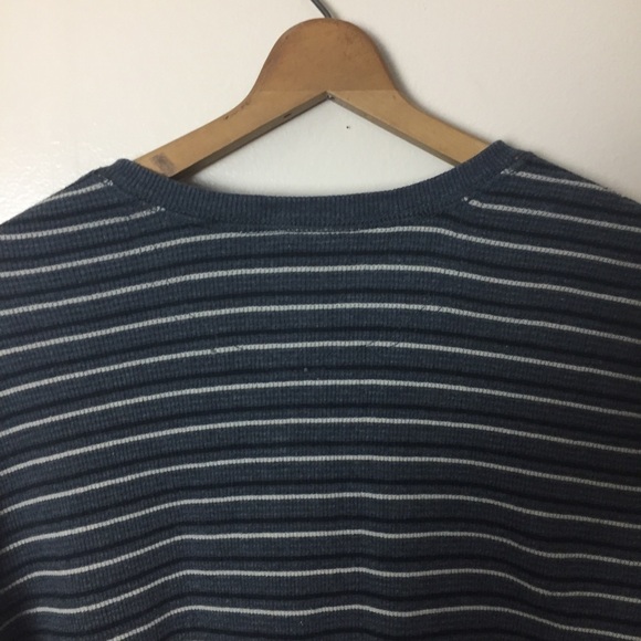[Northwest Territory] Men's Ribbed Henley Striped Long Sleeve Shirt - Picture 10 of 10